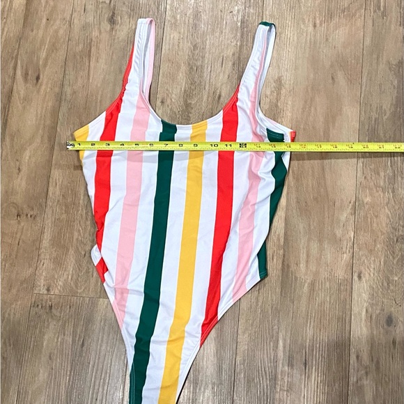 Shein-One Piece Striped Swimsuit-Women's Size: Extra Large-Color: Multi-NEW!! - Picture 10 of 11